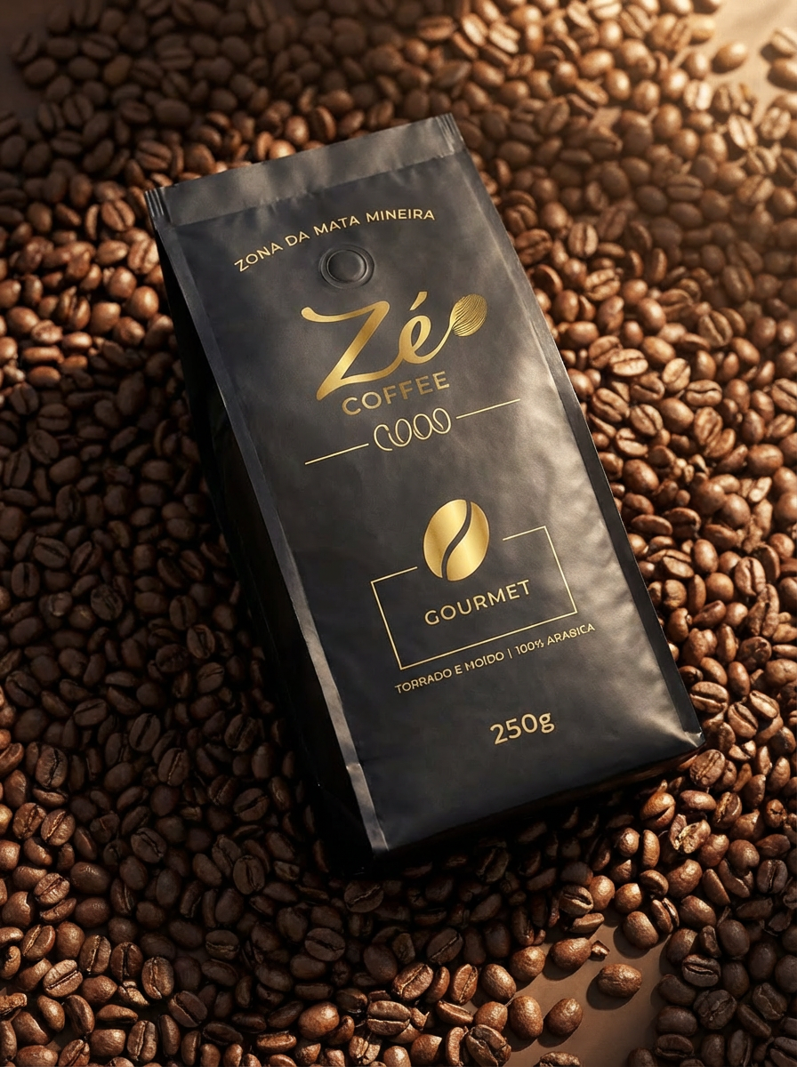 Kit com 2 Unidades do Zé Coffee Gourmet, Total de 500g – Moído 100% Arábica, Torra Média