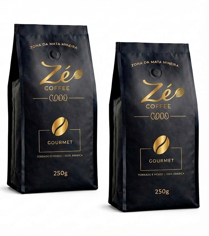Kit com 2 Unidades do Zé Coffee Gourmet, Total de 500g – Moído 100% Arábica, Torra Média